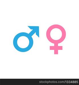 Male and female symbol icon in blue and pink. Vector EPS 10
