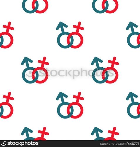 Male and female symbol pattern seamless background in flat style repeat vector illustration. Male and female symbol pattern seamless