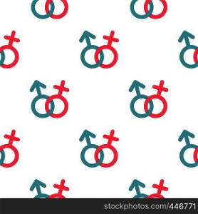 Male and female symbol pattern seamless background in flat style repeat vector illustration. Male and female symbol pattern seamless