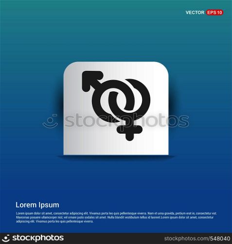 Male and female symbols Gender Icon - Blue Sticker button