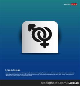 Male and female symbols Gender Icon - Blue Sticker button
