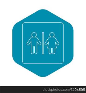 Male and female toilet sign icon in outline style isolated vector illustration. Male and female toilet sign icon outline