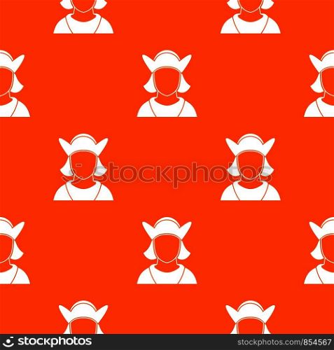Male avatar pattern repeat seamless in orange color for any design. Vector geometric illustration. Male avatar pattern seamless