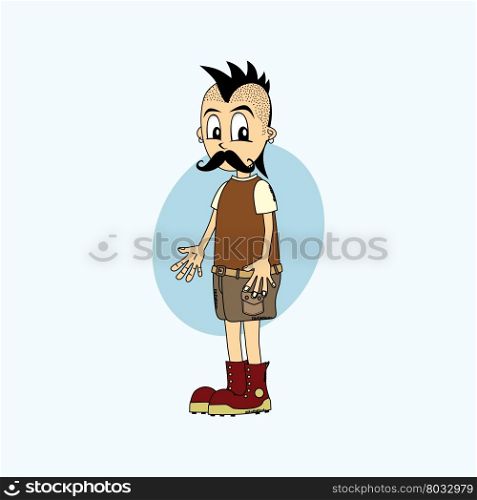 male cartoon character mustache gentleman. male cartoon character mustache gentleman theme vector art illustration