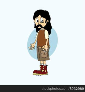 male cartoon character mustache gentleman. male cartoon character mustache gentleman theme vector art illustration