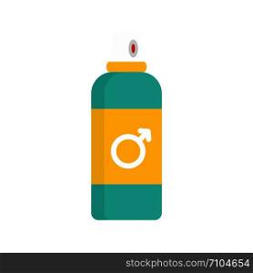 Male contraceptive spray icon. Flat illustration of male contraceptive spray vector icon for web design. Male contraceptive spray icon, flat style