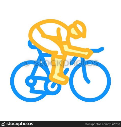 male cyclist color icon vector. male cyclist sign. isolated symbol illustration. male cyclist color icon vector illustration