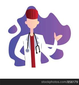 Male doctor minimalistic vector occupation illustration on a white background