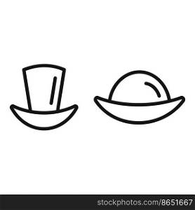 Male female hat door icon outline vector. Wc toilet. Public restroom. Male female hat door icon outline vector. Wc toilet