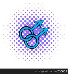 Male gay symbol icon in comics style on a white background . Male gay symbol icon, comics style