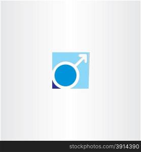 male gender symbol blue icon design