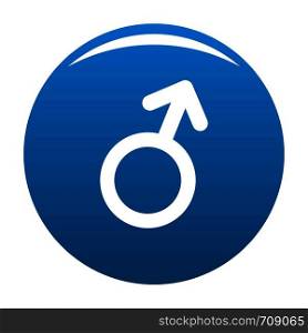 Male gender symbol icon vector blue circle isolated on white background . Male gender symbol icon blue vector