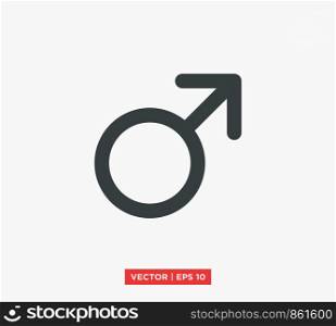 Male Gender Symbol Icon Vector Illustration