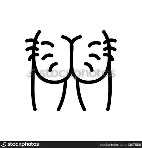 male hairy ass icon vector. male hairy ass sign. isolated contour symbol illustration. male hairy ass icon vector outline illustration