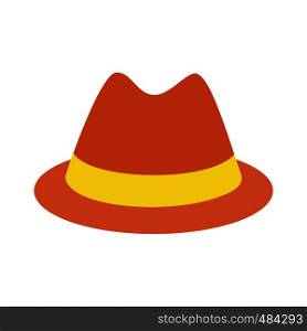 Male hat flat icon isolated on white background. Male hat flat icon
