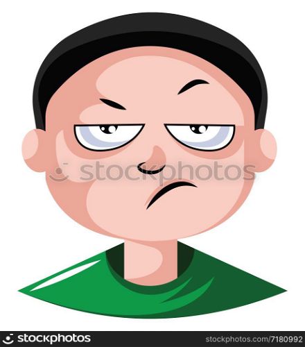 Male in a green top is very jealous illustration vector on white background