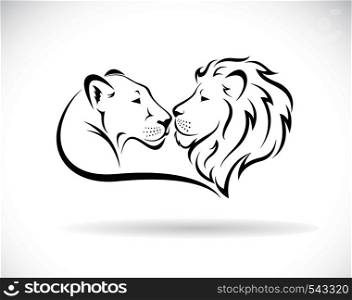 Male lion and female lion design on white background. Wild Animals. Lion logo or icon. Easy editable layered vector illustration.