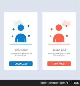 Male, Man, Person Blue and Red Download and Buy Now web Widget Card Template