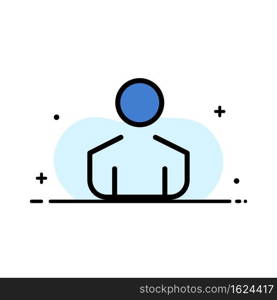 Male, Man, Person  Business Flat Line Filled Icon Vector Banner Template