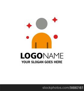 Male, Man, Person Business Logo Template. Flat Color
