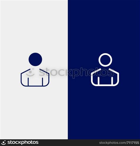 Male, Man, Person Line and Glyph Solid icon Blue banner Line and Glyph Solid icon Blue banner