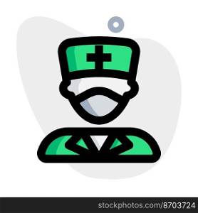 Male nurse wearing mask for ailment prevention