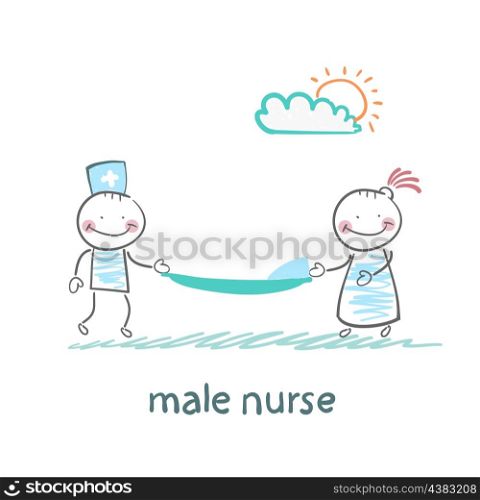 male nurse with stretchers