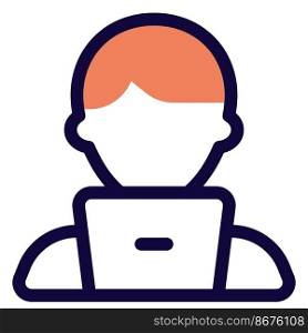 Male programmer with laptop professional avatar