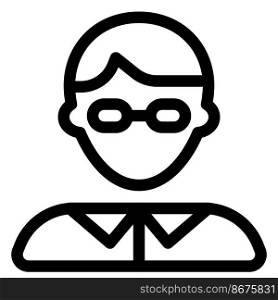 Male secretary avatar wearing spectacles