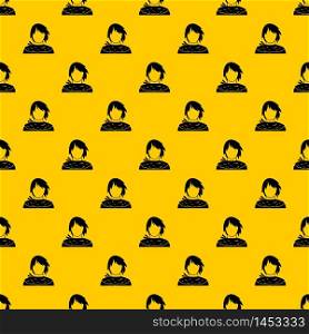 Male shorn pattern seamless vector repeat geometric yellow for any design. Male shorn pattern vector
