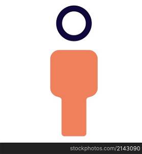Male toilet sign with stickman logotype banner