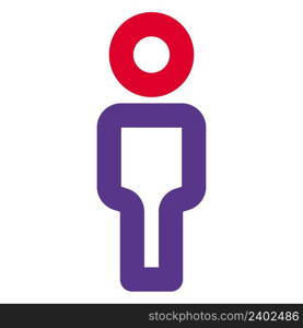 Male toilet sign with stickman logotype banner