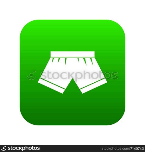Male underwear icon digital green for any design isolated on white vector illustration. Male underwear icon digital green