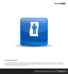 Male washroom Icon - 3d Blue Button.