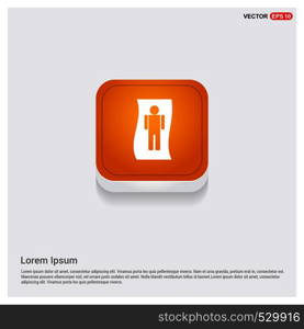 Male washroom Icon Orange Abstract Web Button - Free vector icon