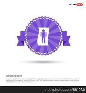 Male washroom Icon - Purple Ribbon banner