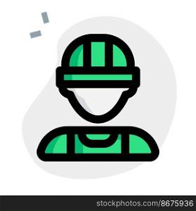Male worker wearing safety helmet