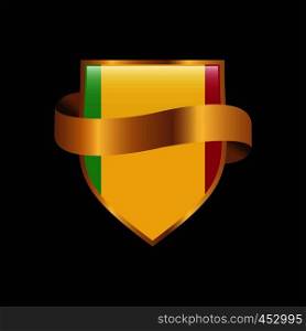 Mali flag Golden badge design vector