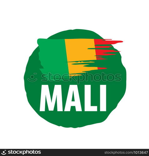 Mali flag, vector illustration on a white background. Mali flag, vector illustration on a white background.