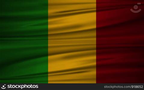 Mali flag vector. Vector flag of Mali blowig in the wind. EPS 10.