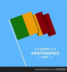 Mali Independence day typographic design with flag vector