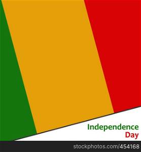 Mali independence day with flag vector illustration for web. Mali independence day