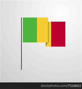 Mali waving Flag design vector