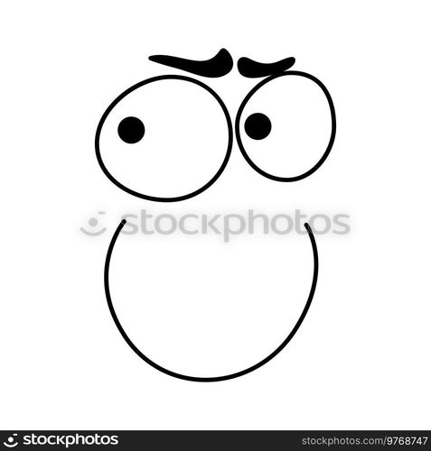 Malicious smile emoticon emoji line art icon. Vector cartoon comic ...