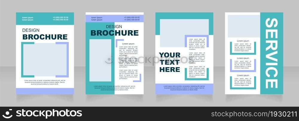 Mall blue blank brochure layout design. Store info and shopping. Vertical poster template set with empty copy space for text. Premade corporate reports collection. Editable flyer paper pages. Mall blue blank brochure layout design