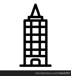 Mall sky tower icon. Outline mall sky tower vector icon for web design isolated on white background. Mall sky tower icon, outline style