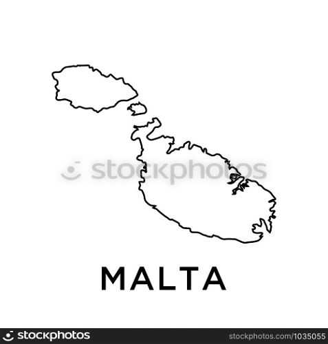 Malta map icon design trendy