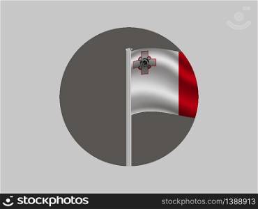Malta National flag. original color and proportion. Simply vector illustration background, from all world countries flag set for design, education, icon, icon, isolated object and symbol for data visualisation