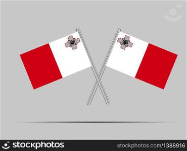 Malta National flag. original color and proportion. Simply vector illustration background, from all world countries flag set for design, education, icon, icon, isolated object and symbol for data visualisation