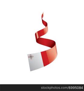 Malta national flag, vector illustration on a white background. Malta flag, vector illustration on a white background